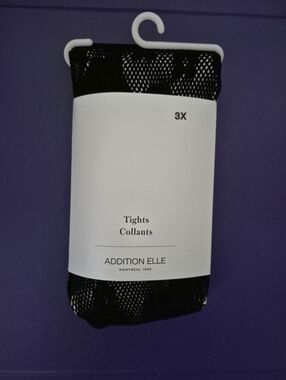 🩷5/$25🩷 Black Patterned Nylon Tights, Plus Size 3X
